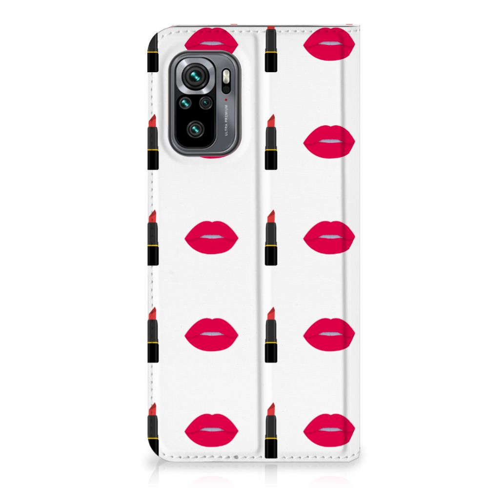 Xiaomi Redmi Note 10 4G | 10S | Poco M5s Hoesje met Magneet Lipstick Kiss
