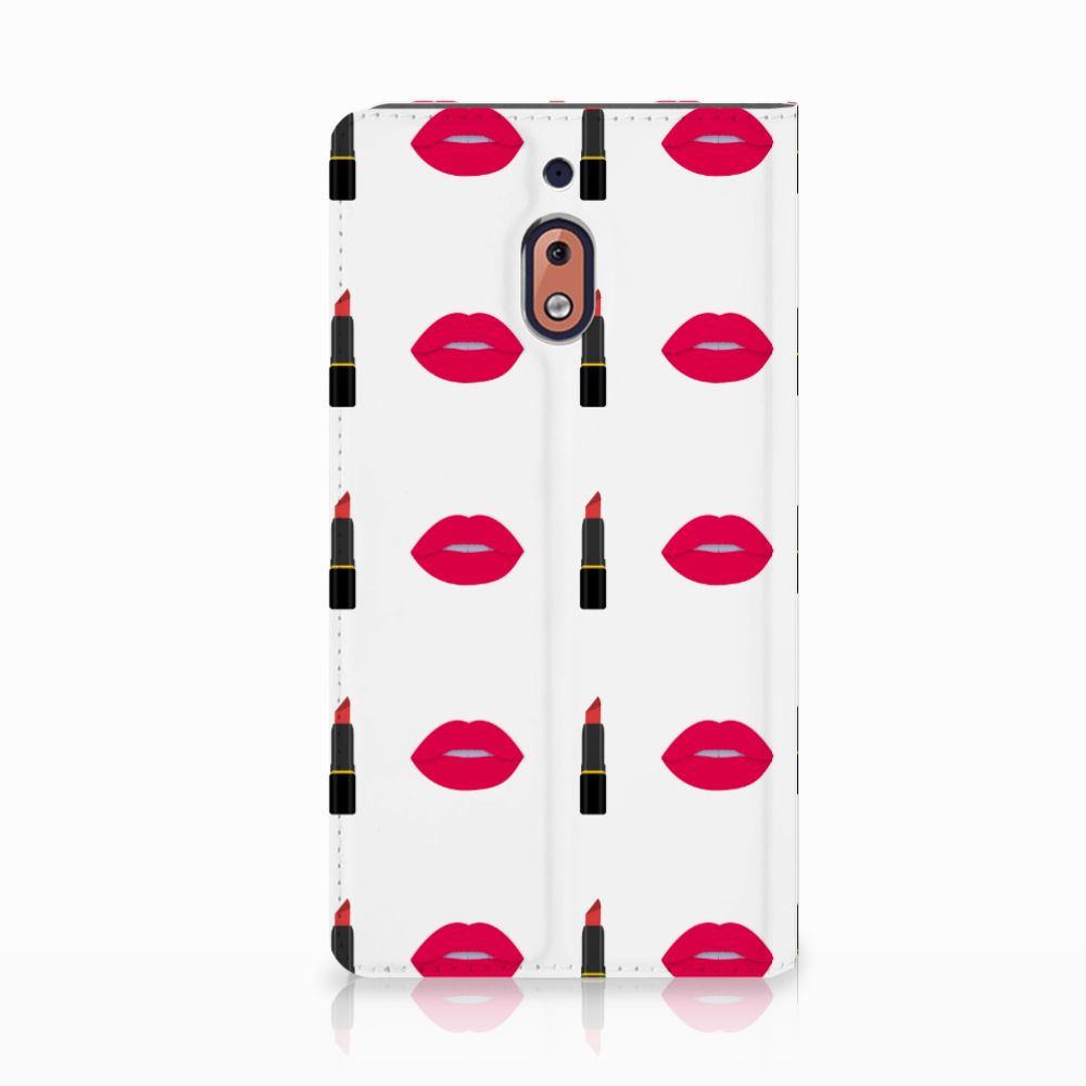 Nokia 2.1 2018 Hoesje met Magneet Lipstick Kiss
