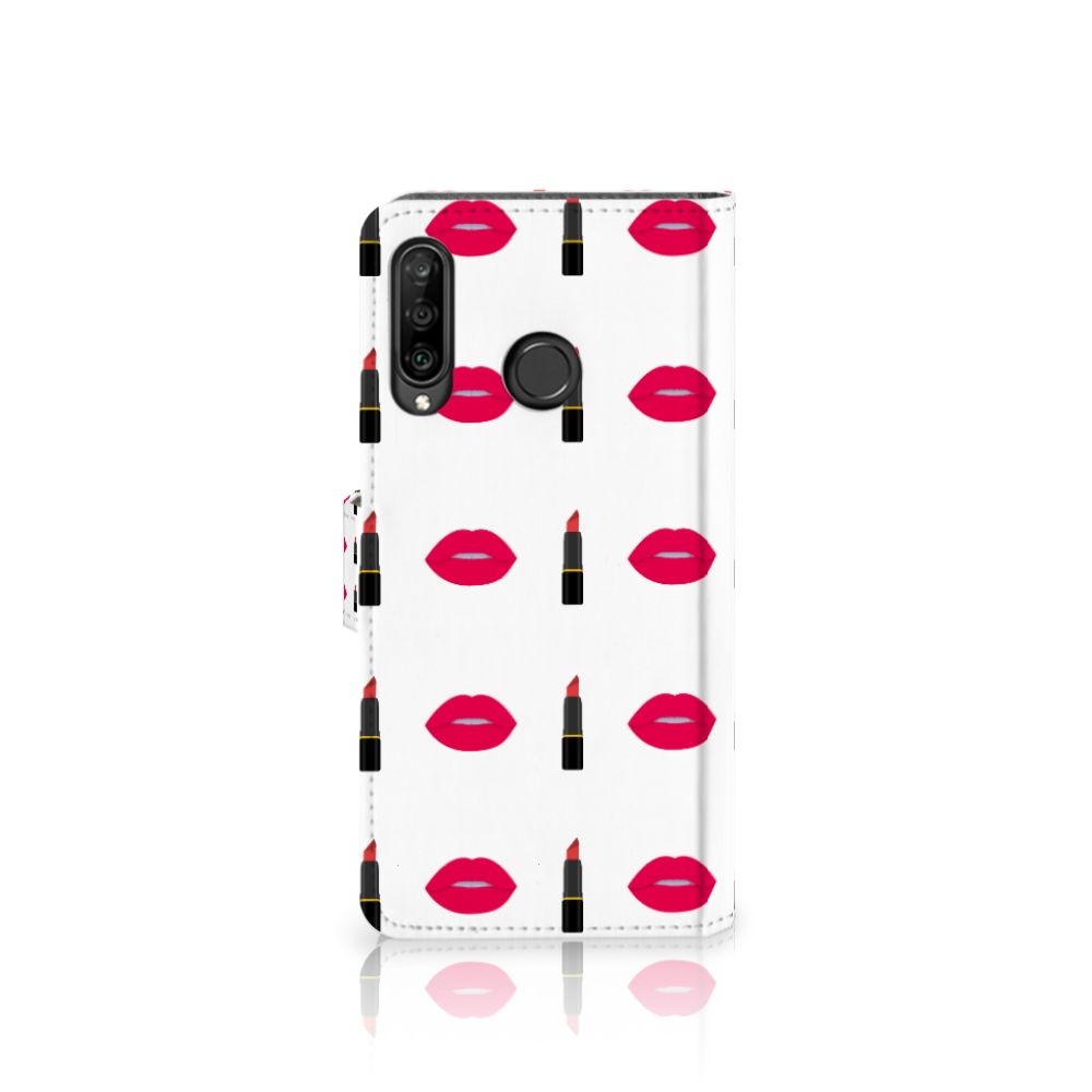 Huawei P30 Lite (2020) Telefoon Hoesje Lipstick Kiss