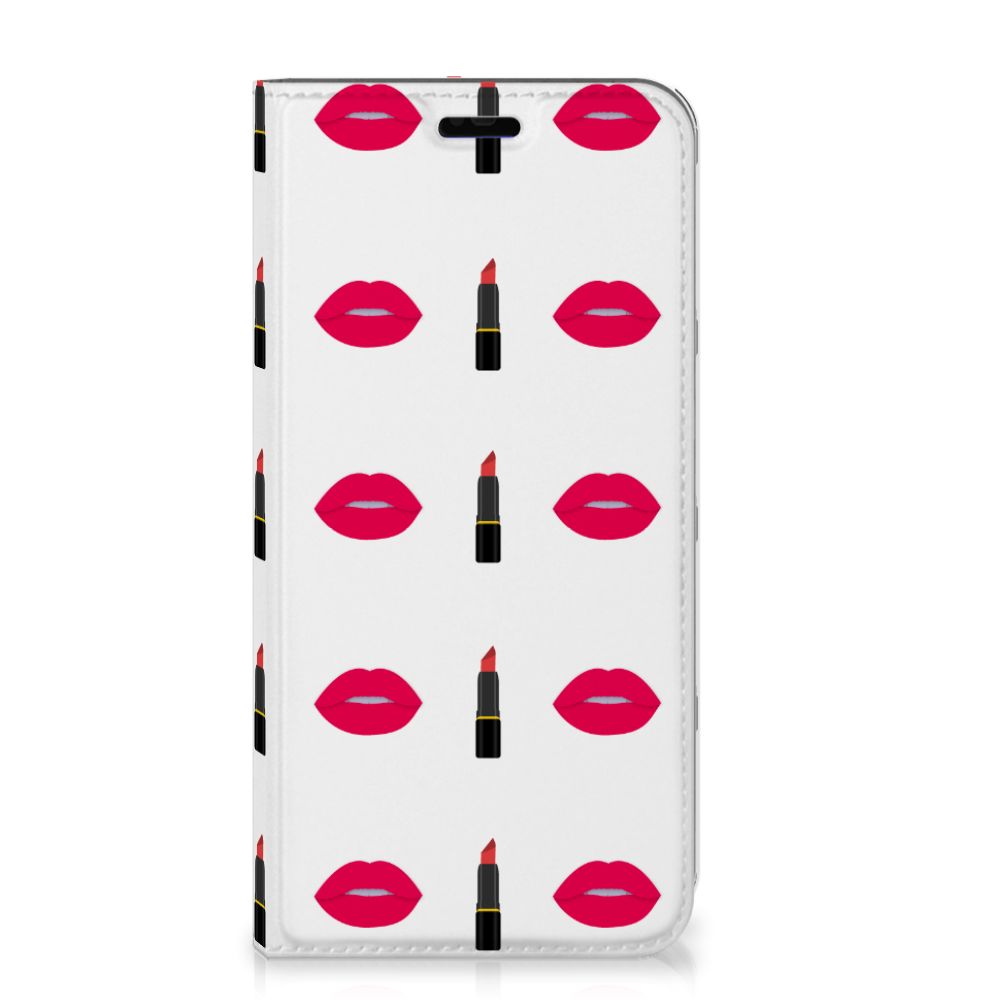 Huawei P Smart Plus Hoesje met Magneet Lipstick Kiss