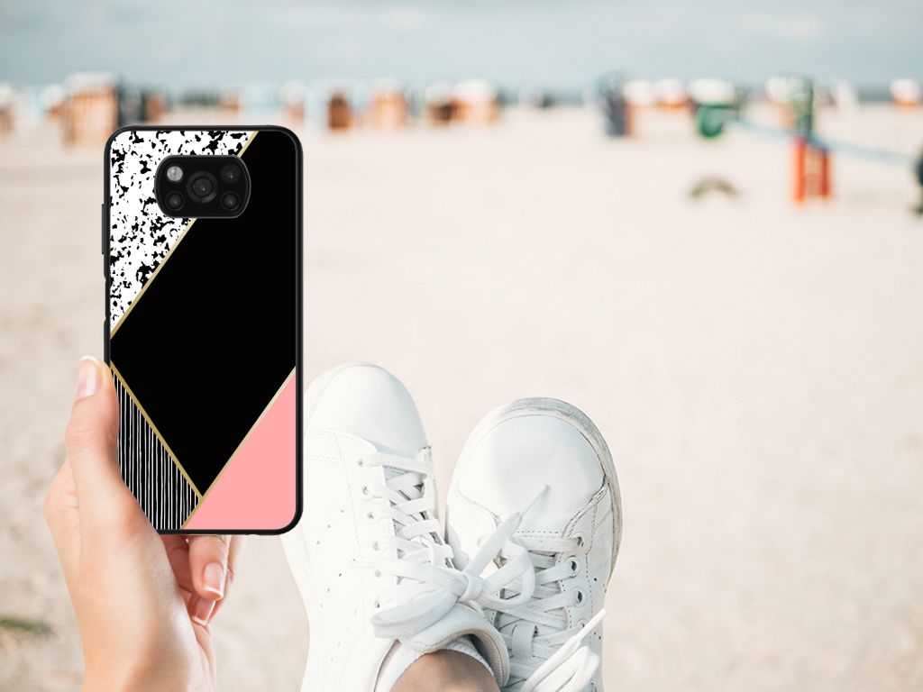 Xiaomi Poco X3 | X3 Pro Backcover Zwart Roze Vormen