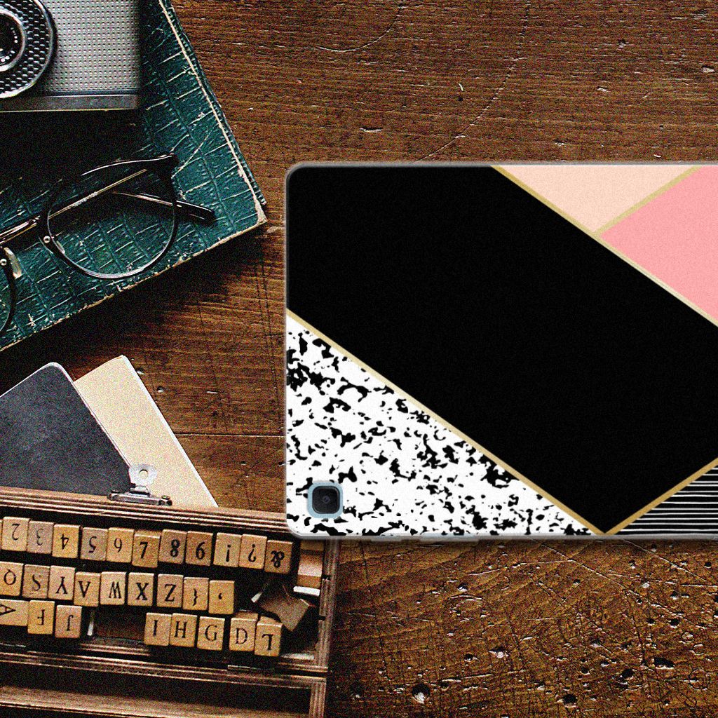 Samsung Galaxy Tab S6 Lite Back Cover Zwart Roze Vormen