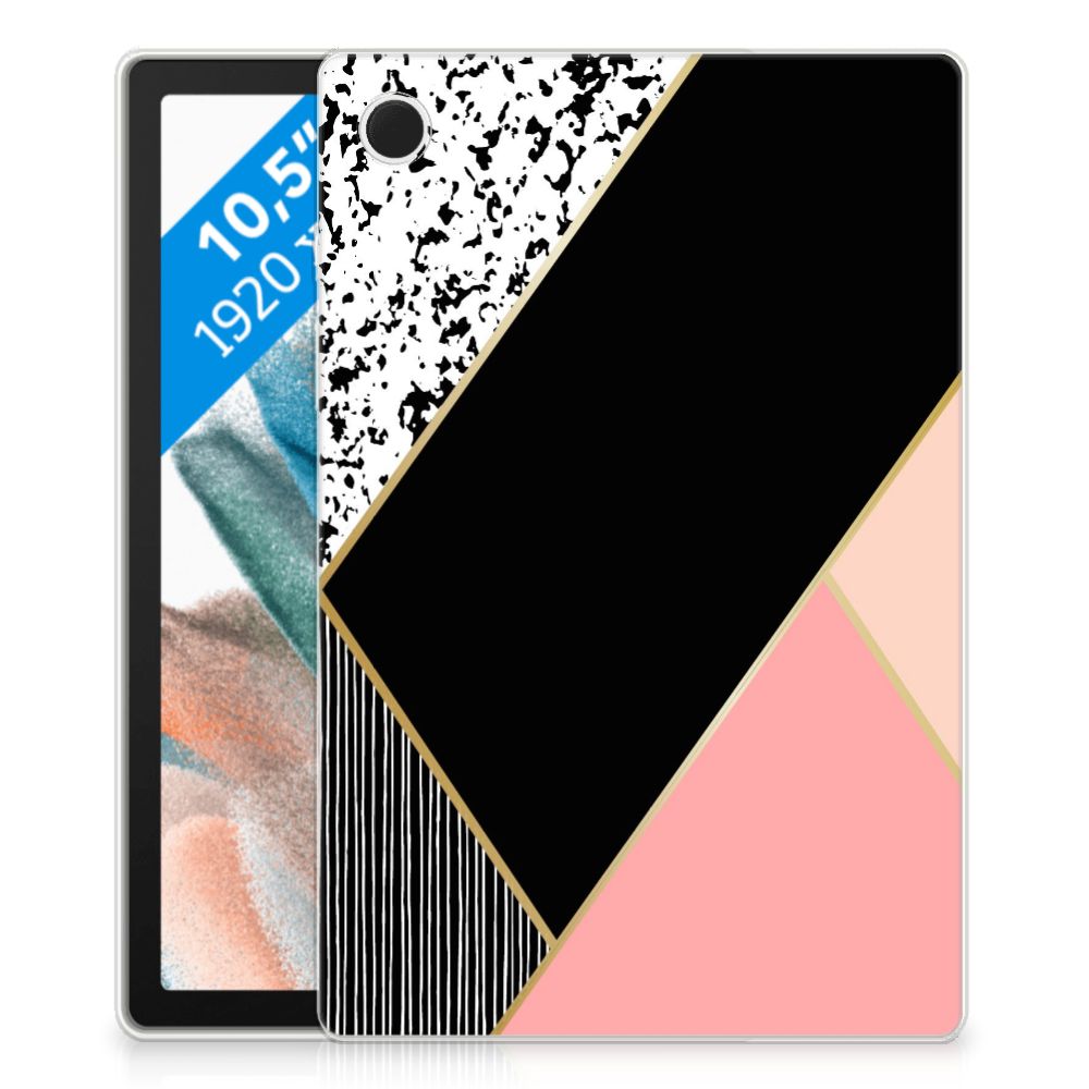 Samsung Galaxy Tab A8 2021/2022 Back Cover Zwart Roze Vormen