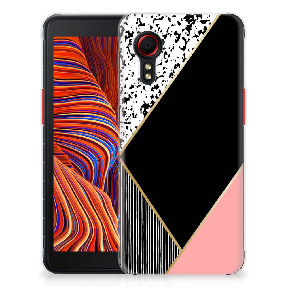 Samsung Galaxy Xcover 5 TPU Hoesje Zwart Roze Vormen