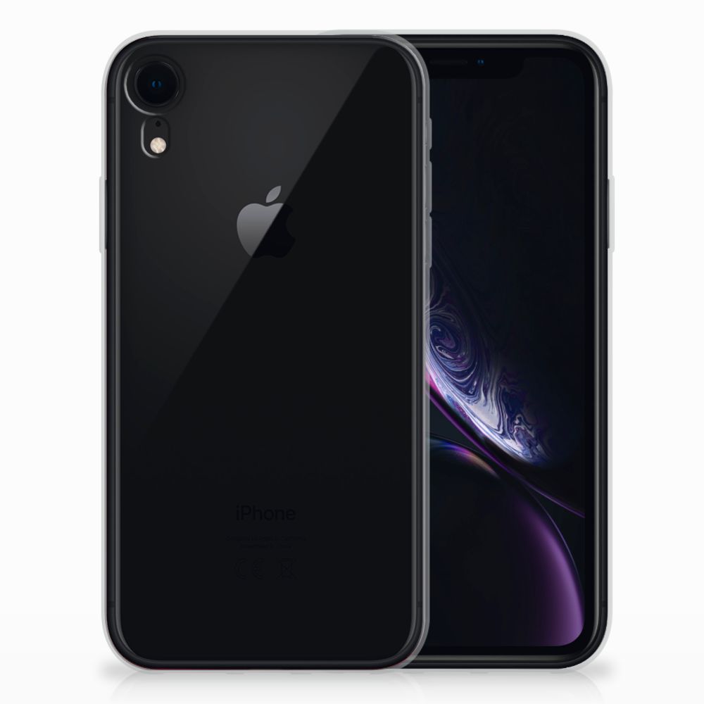 Apple iPhone Xr TPU Hoesje Zwart Roze Vormen