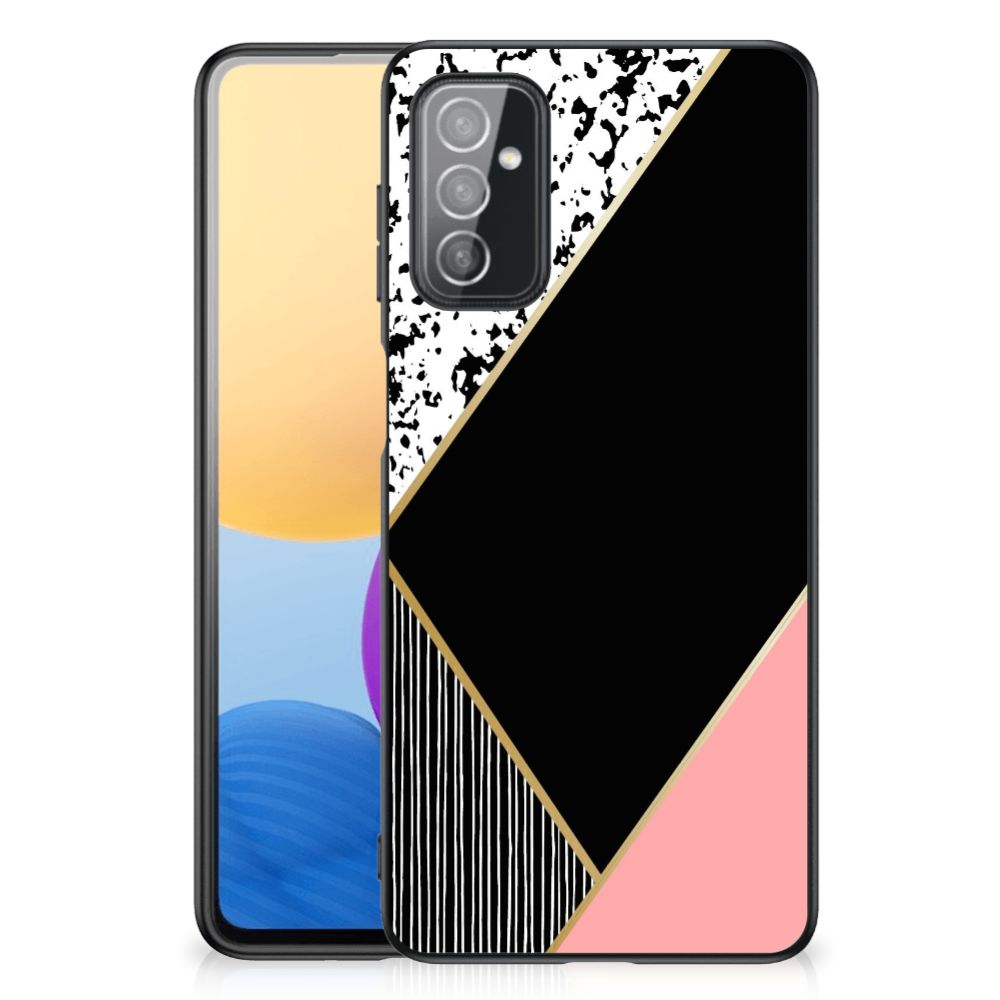 Samsung Galaxy M52 Backcover Zwart Roze Vormen