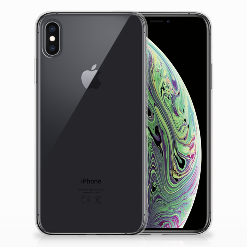 Apple iPhone Xs Max TPU Hoesje Zwart Roze Vormen