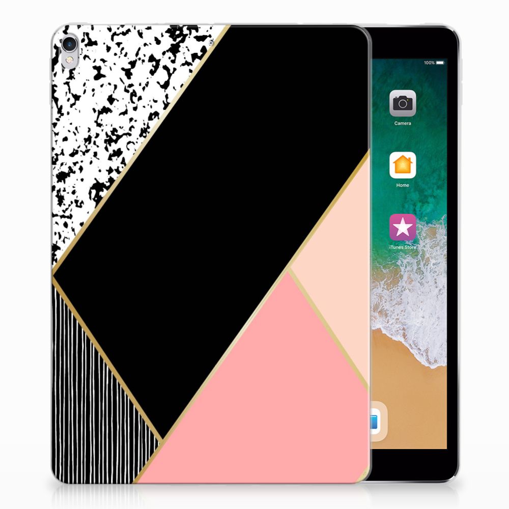 Apple iPad Pro 10.5 Back Cover Zwart Roze Vormen