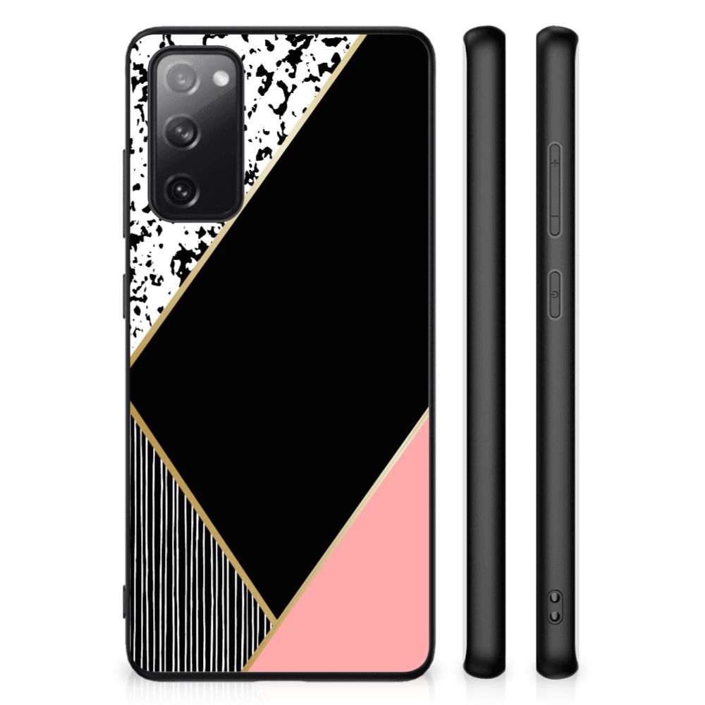 Samsung Galaxy S20 FE Backcover Zwart Roze Vormen
