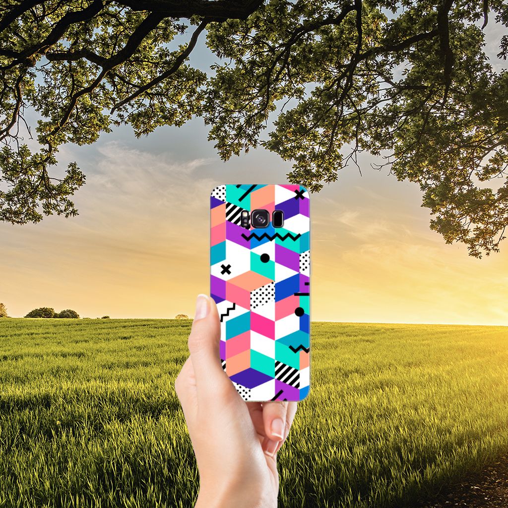 Samsung Galaxy S8 Plus TPU Hoesje Blokken Kleurrijk