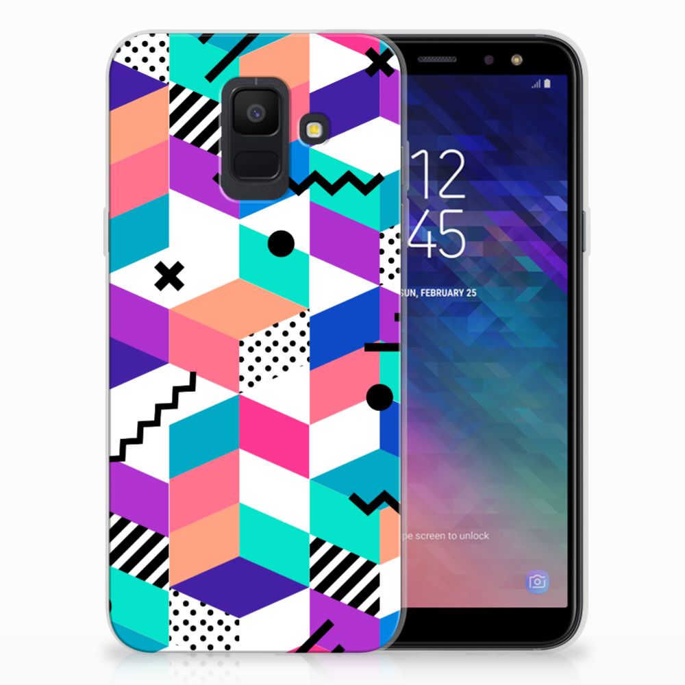 Samsung Galaxy A6 (2018) TPU Hoesje Blokken Kleurrijk