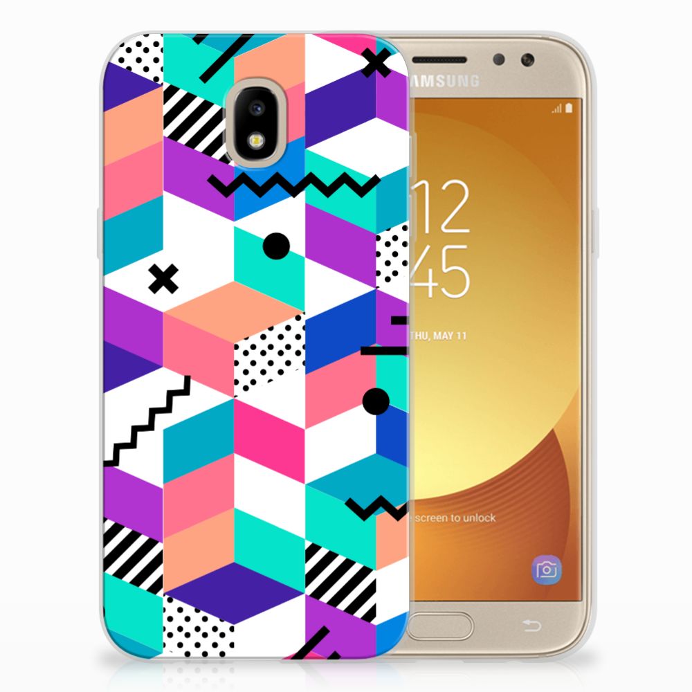 Samsung Galaxy J5 2017 TPU Hoesje Blokken Kleurrijk