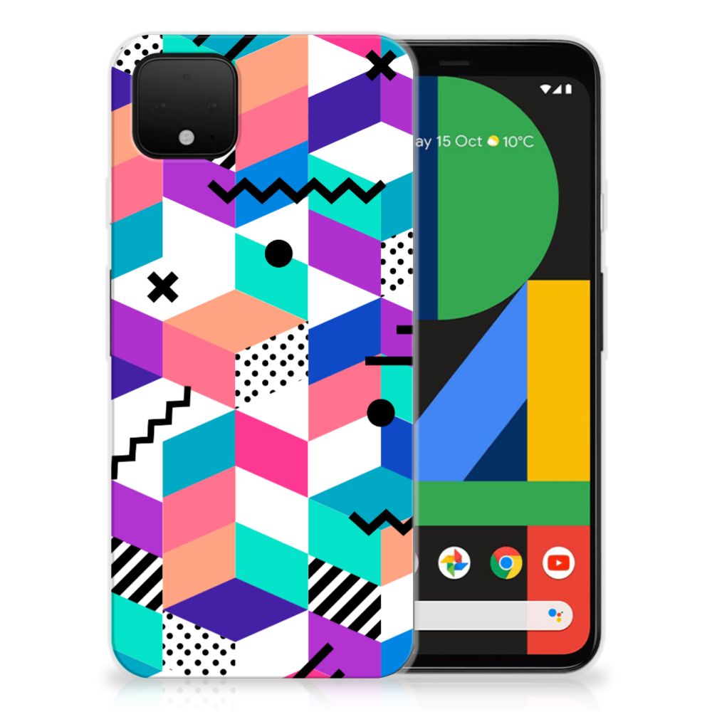 Google Pixel 4 XL TPU Hoesje Blokken Kleurrijk