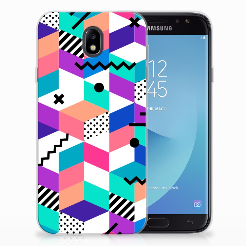 Samsung Galaxy J7 2017 | J7 Pro TPU Hoesje Blokken Kleurrijk