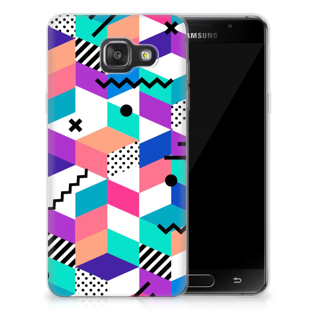 Samsung Galaxy A3 2016 TPU Hoesje Design Blocks Colorful