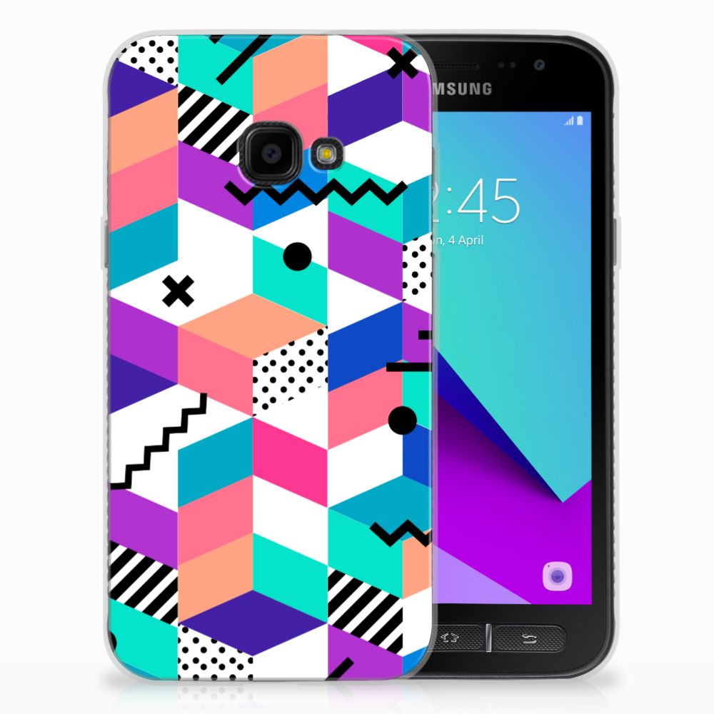 Samsung Galaxy Xcover 4 | Xcover 4s TPU Hoesje Blokken Kleurrijk