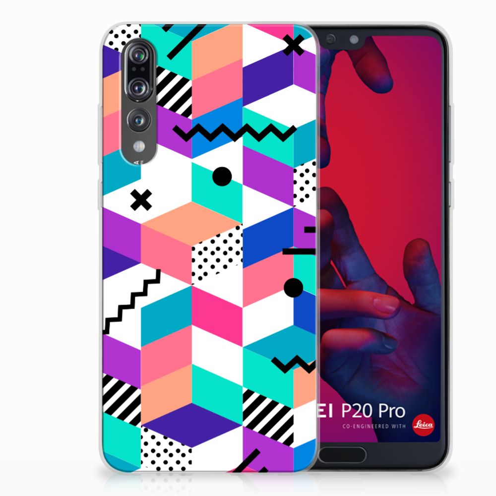 Huawei P20 Pro TPU Hoesje Design Blocks Colorful