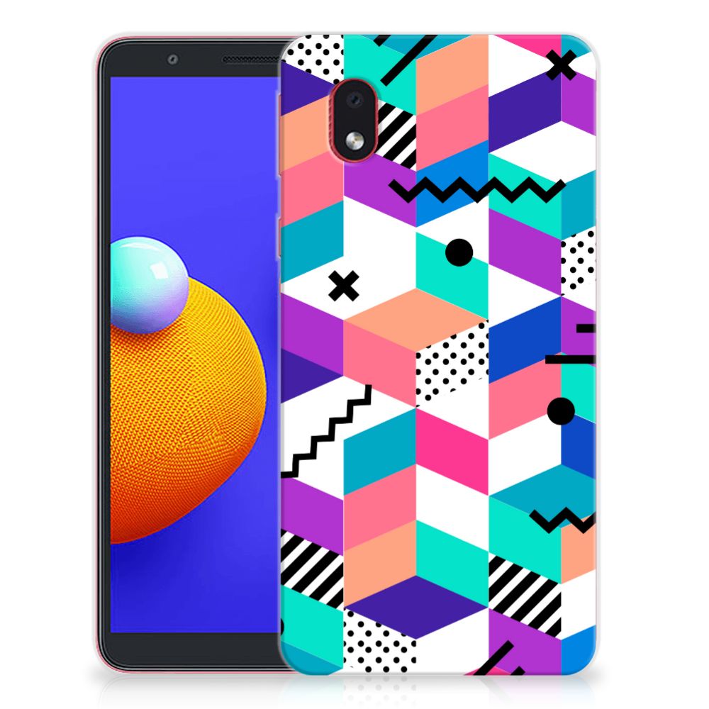Samsung Galaxy A01 Core TPU Hoesje Blokken Kleurrijk