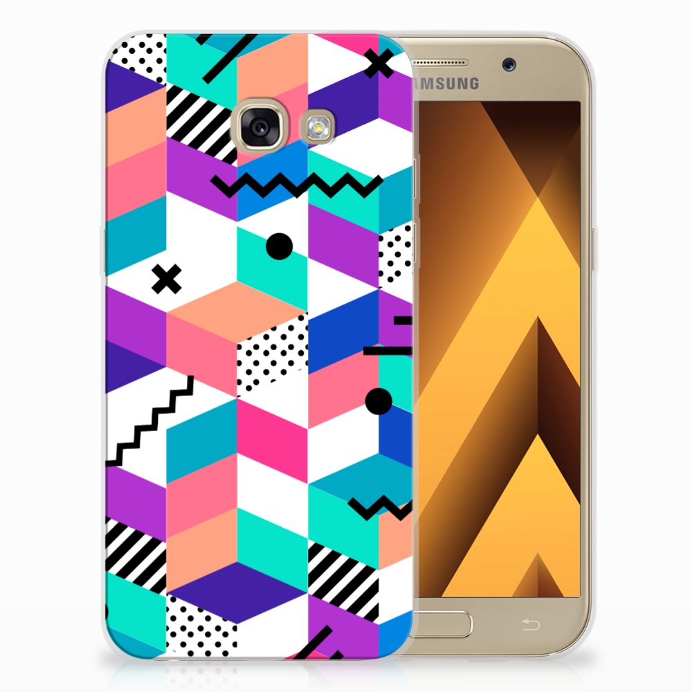 Samsung Galaxy A5 2017 TPU Hoesje Blokken Kleurrijk