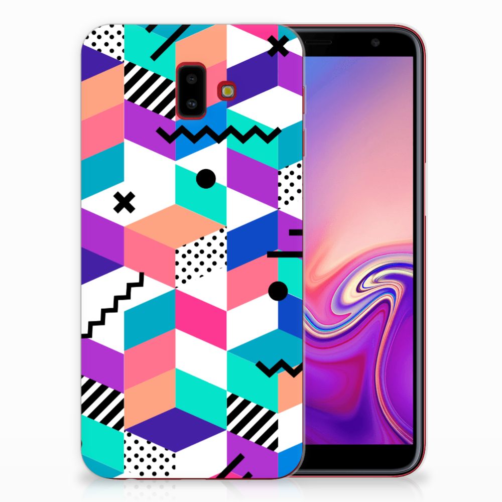 Samsung Galaxy J6 Plus (2018) TPU Hoesje Blokken Kleurrijk
