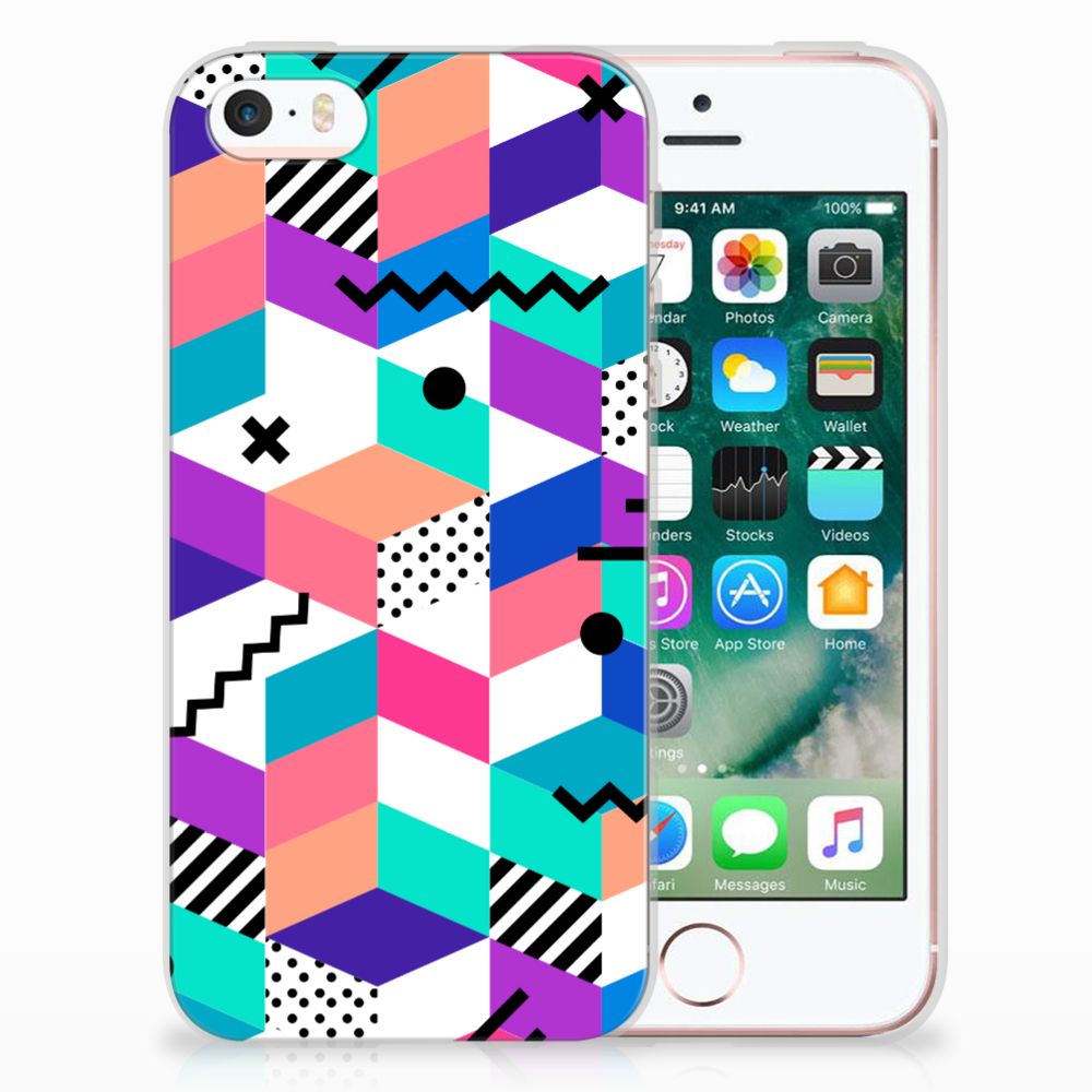 Apple iPhone SE | 5S TPU Hoesje Blokken Kleurrijk