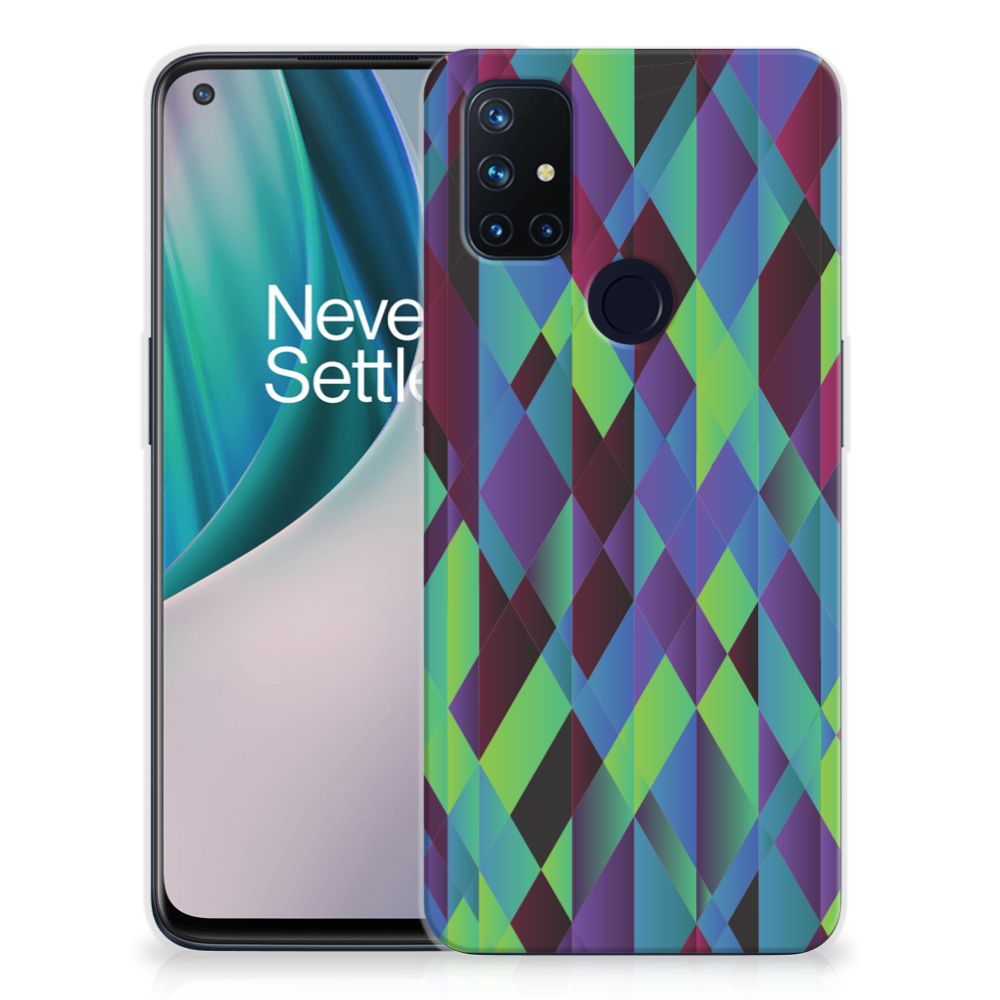 OnePlus Nord N10 5G TPU Hoesje Abstract Green Blue