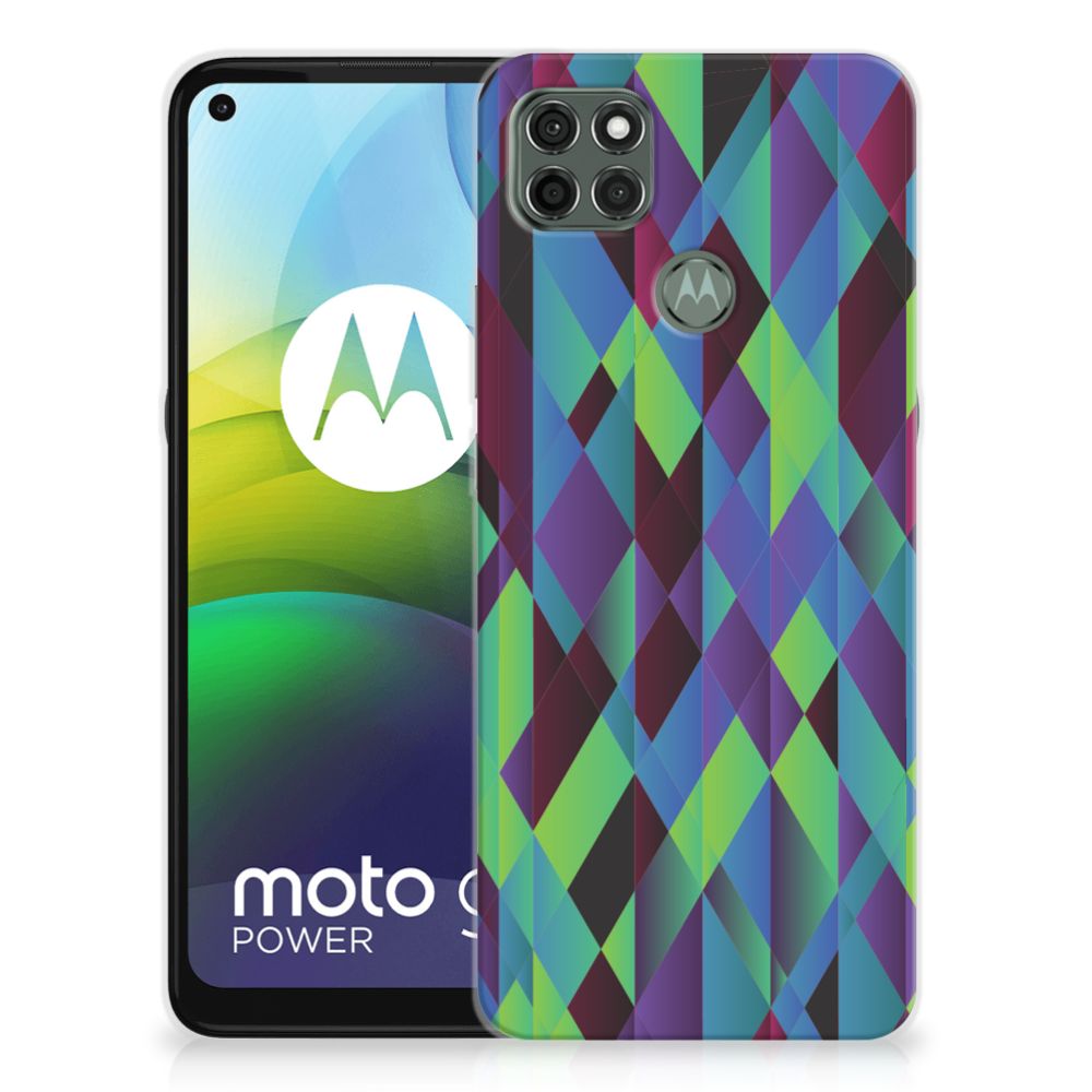 Motorola Moto G9 Power TPU Hoesje Abstract Green Blue