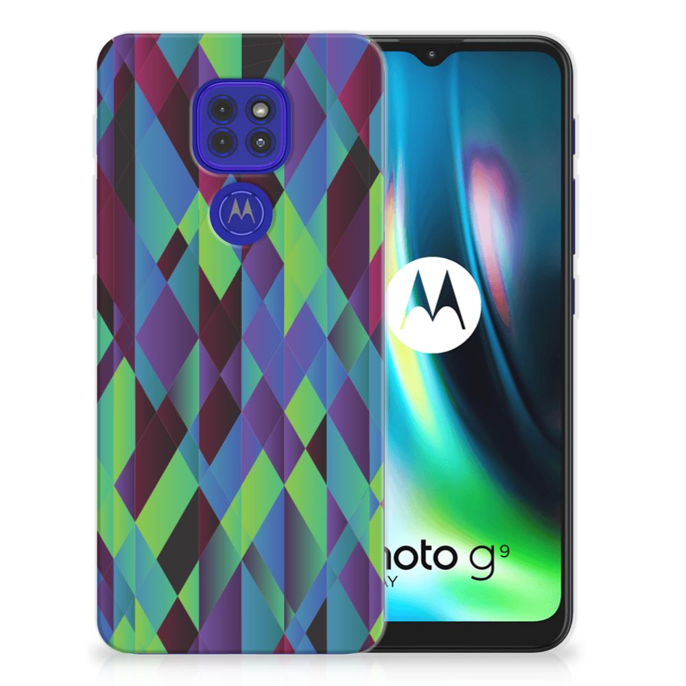 Motorola Moto G9 Play | E7 Plus TPU Hoesje Abstract Green Blue