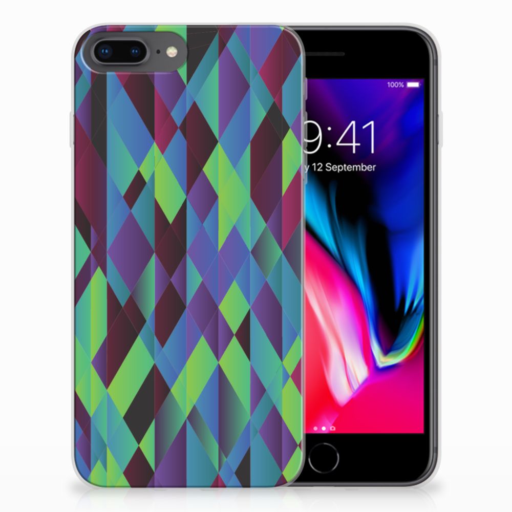 Apple iPhone 7 Plus | 8 Plus TPU Hoesje Design Abstract Green Blue