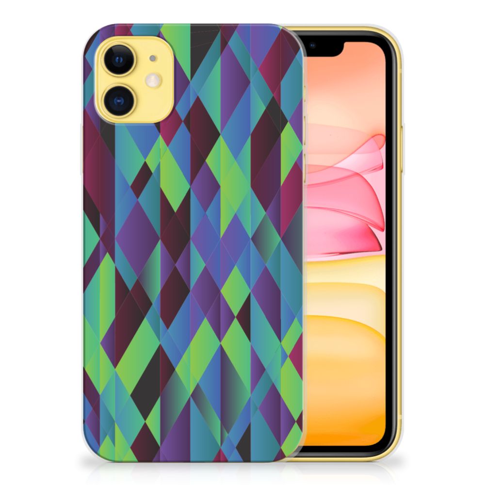 Apple iPhone 11 TPU Hoesje Abstract Green Blue