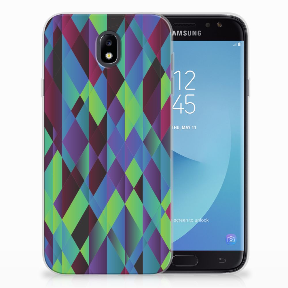 Samsung Galaxy J7 2017 | J7 Pro TPU Hoesje Abstract Green Blue