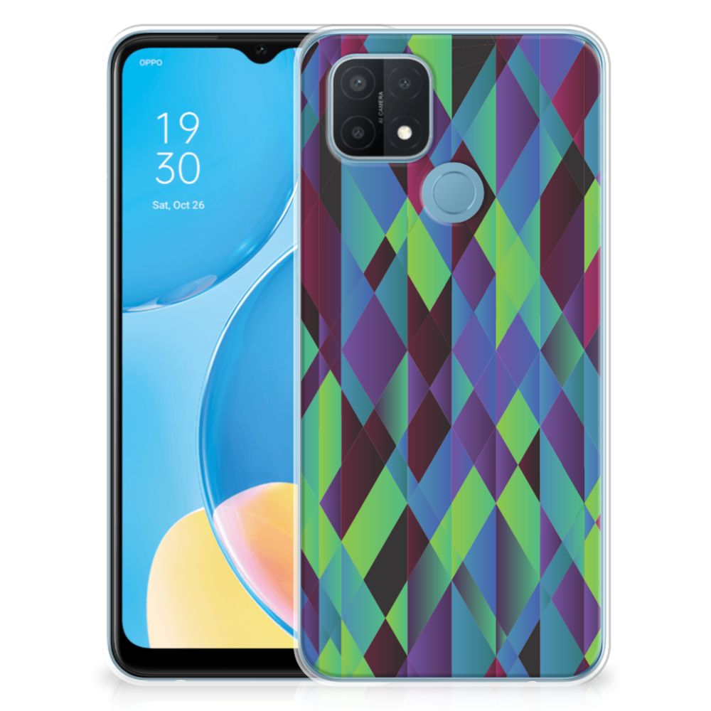 OPPO A15 TPU Hoesje Abstract Green Blue