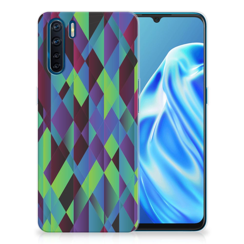 OPPO A91 TPU Hoesje Abstract Green Blue