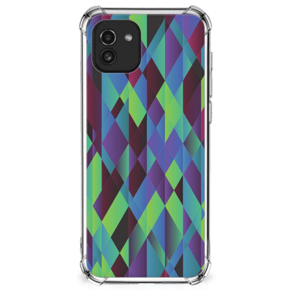 Samsung Galaxy A03 Shockproof Case Abstract Green Blue