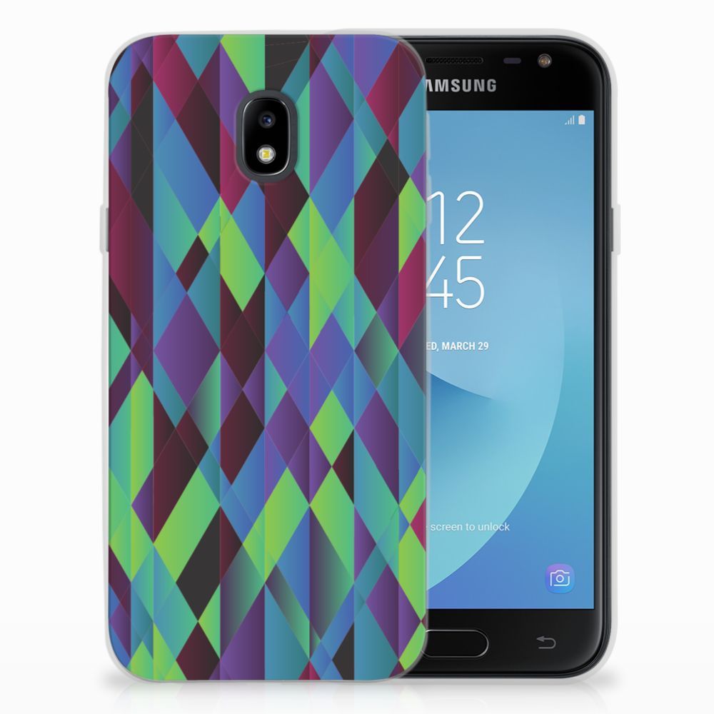Samsung Galaxy J3 2017 TPU Hoesje Abstract Green Blue