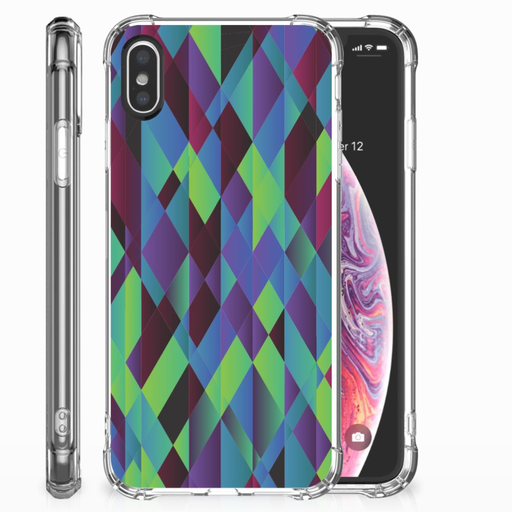 Apple iPhone X | Xs TPU Hoesje Design Abstract Green Blue