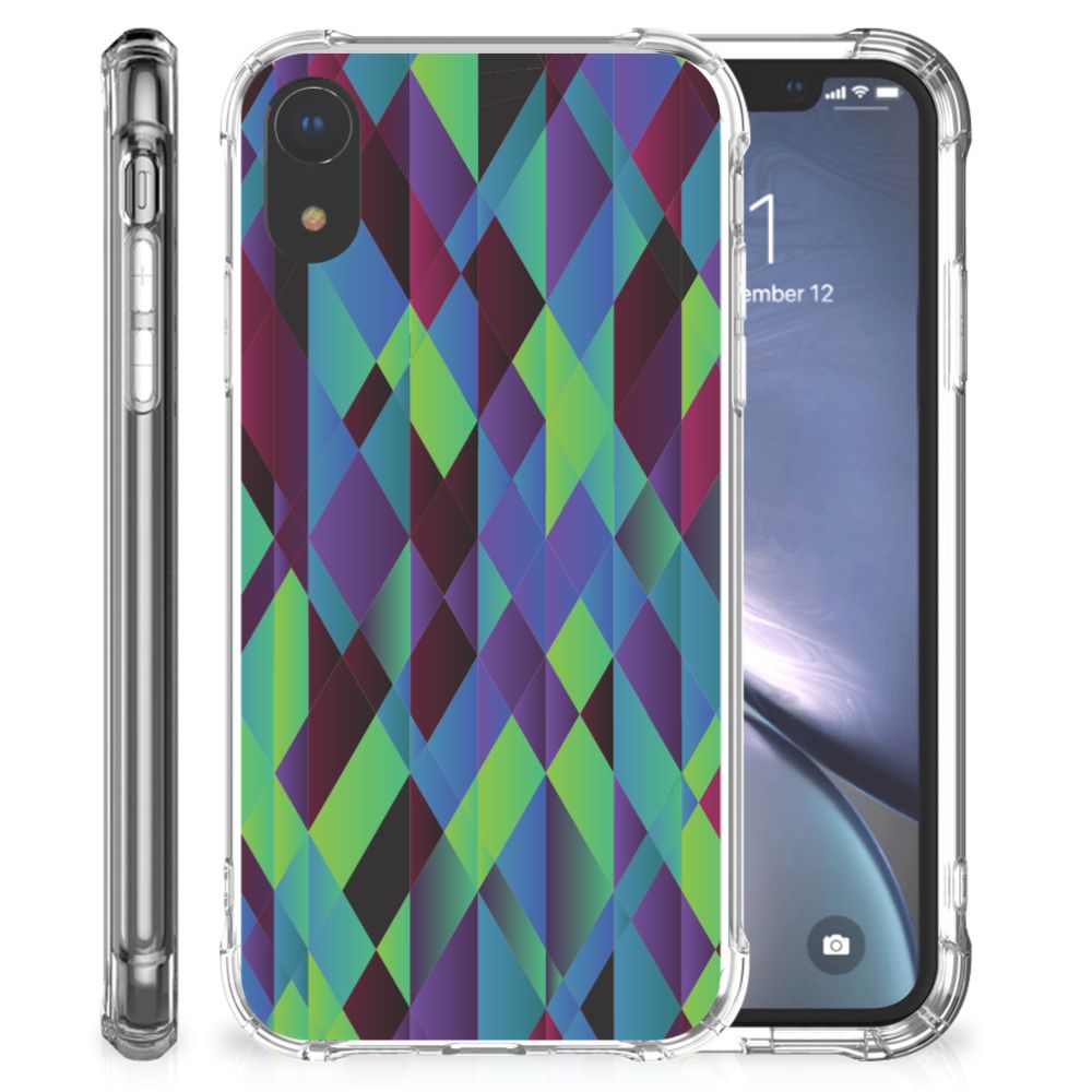 Apple iPhone Xr TPU Hoesje Design Abstract Green Blue
