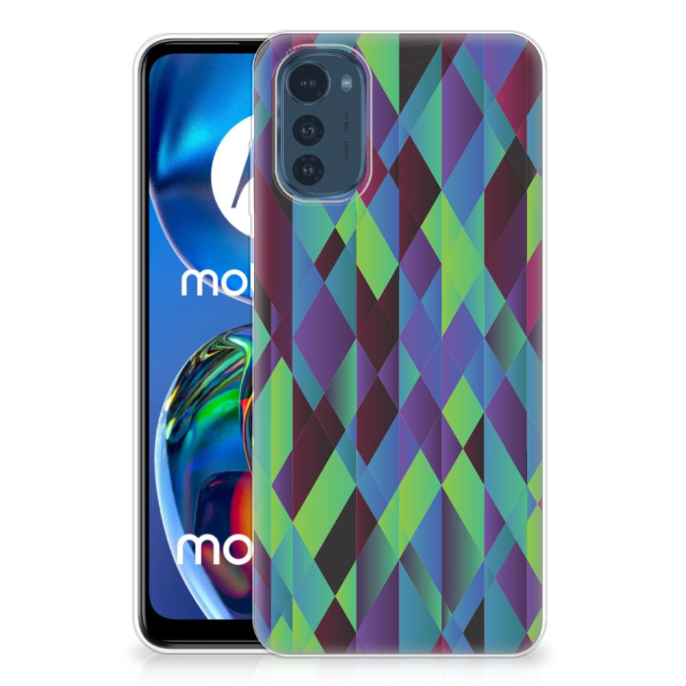 Motorola Moto E32/E32s TPU Hoesje Abstract Green Blue