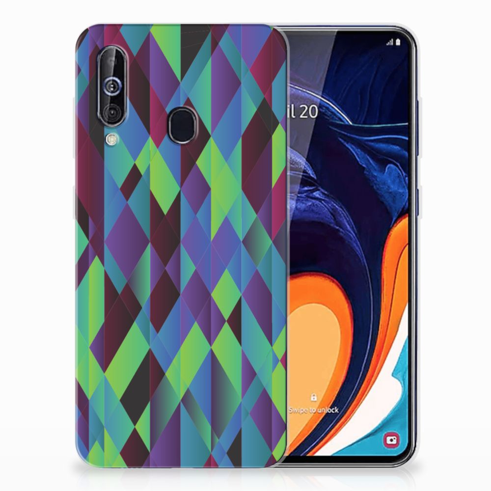 Samsung Galaxy A60 TPU Hoesje Abstract Green Blue