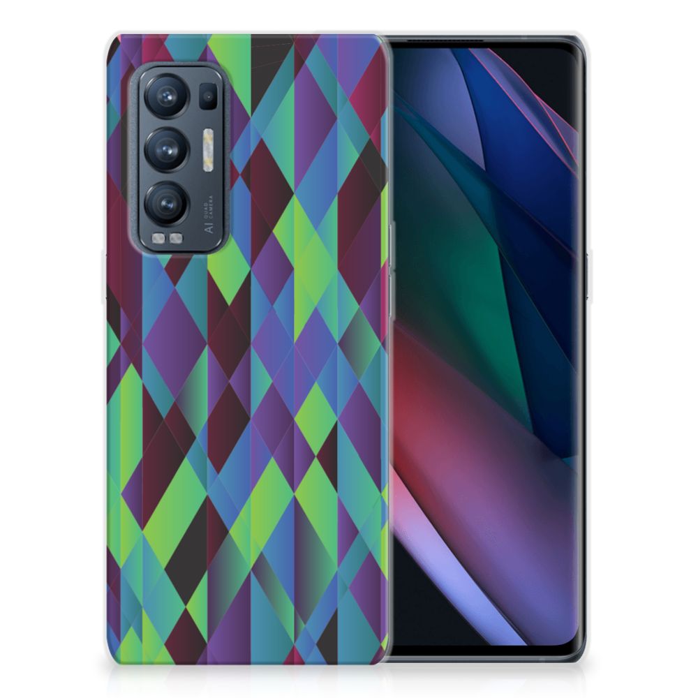 OPPO Find X3 Neo TPU Hoesje Abstract Green Blue
