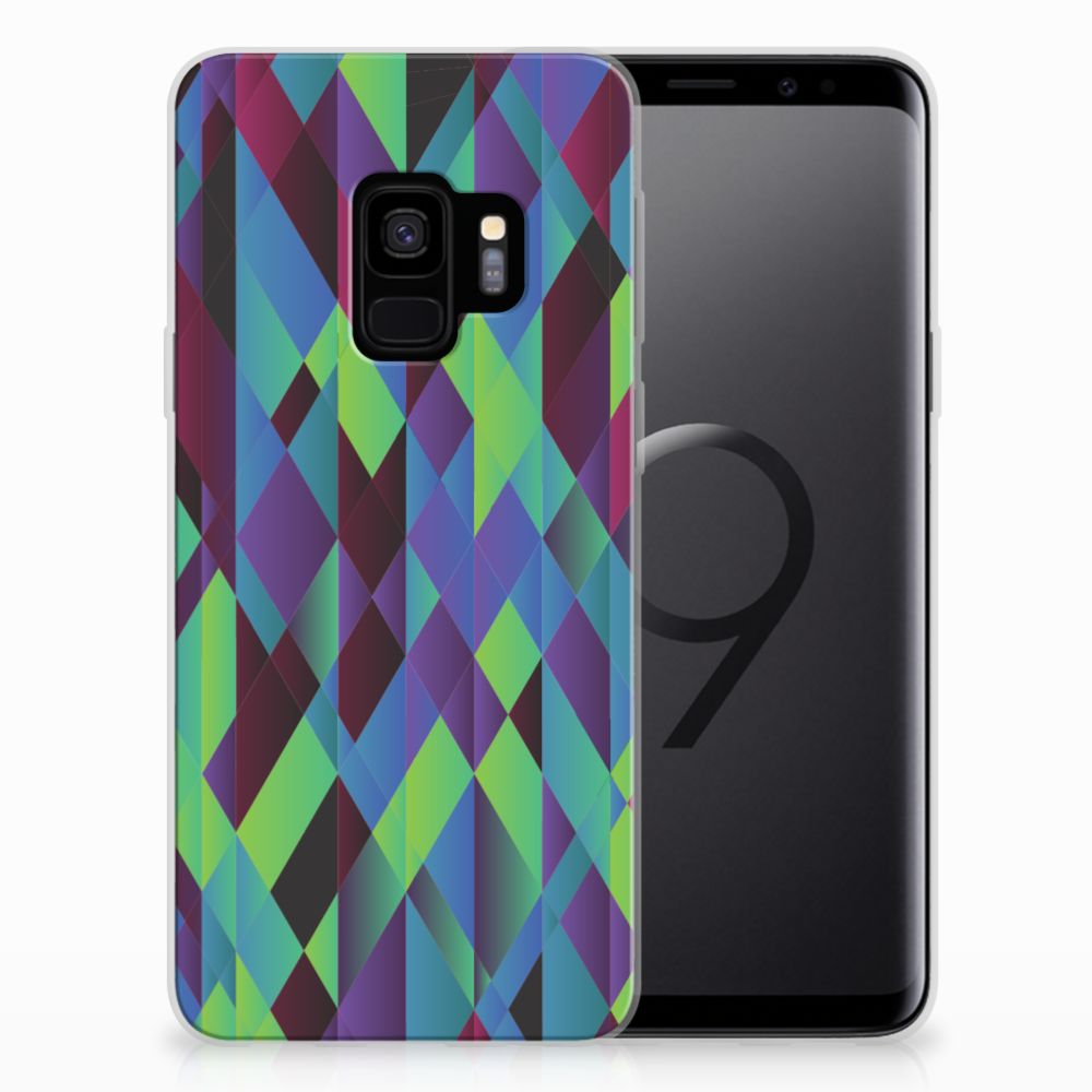 Samsung Galaxy S9 TPU Hoesje Design Abstract Green Blue