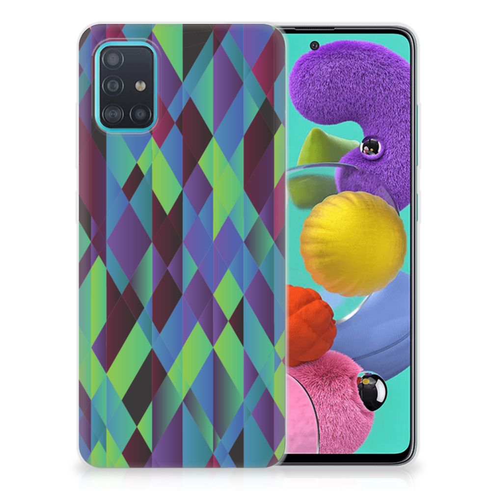 Samsung Galaxy A51 TPU Hoesje Abstract Green Blue