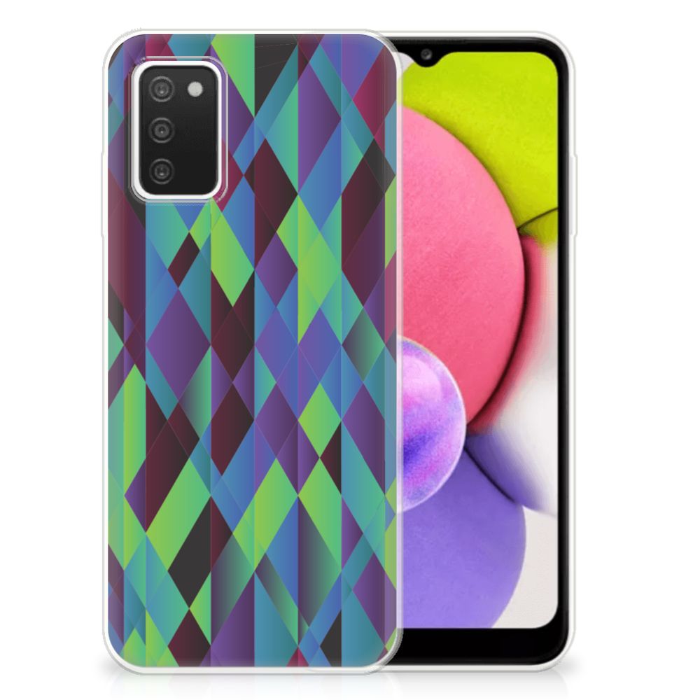 Samsung Galaxy A03S TPU Hoesje Abstract Green Blue