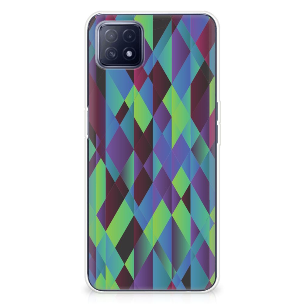 OPPO A53 5G | OPPO A73 5G TPU Hoesje Abstract Green Blue