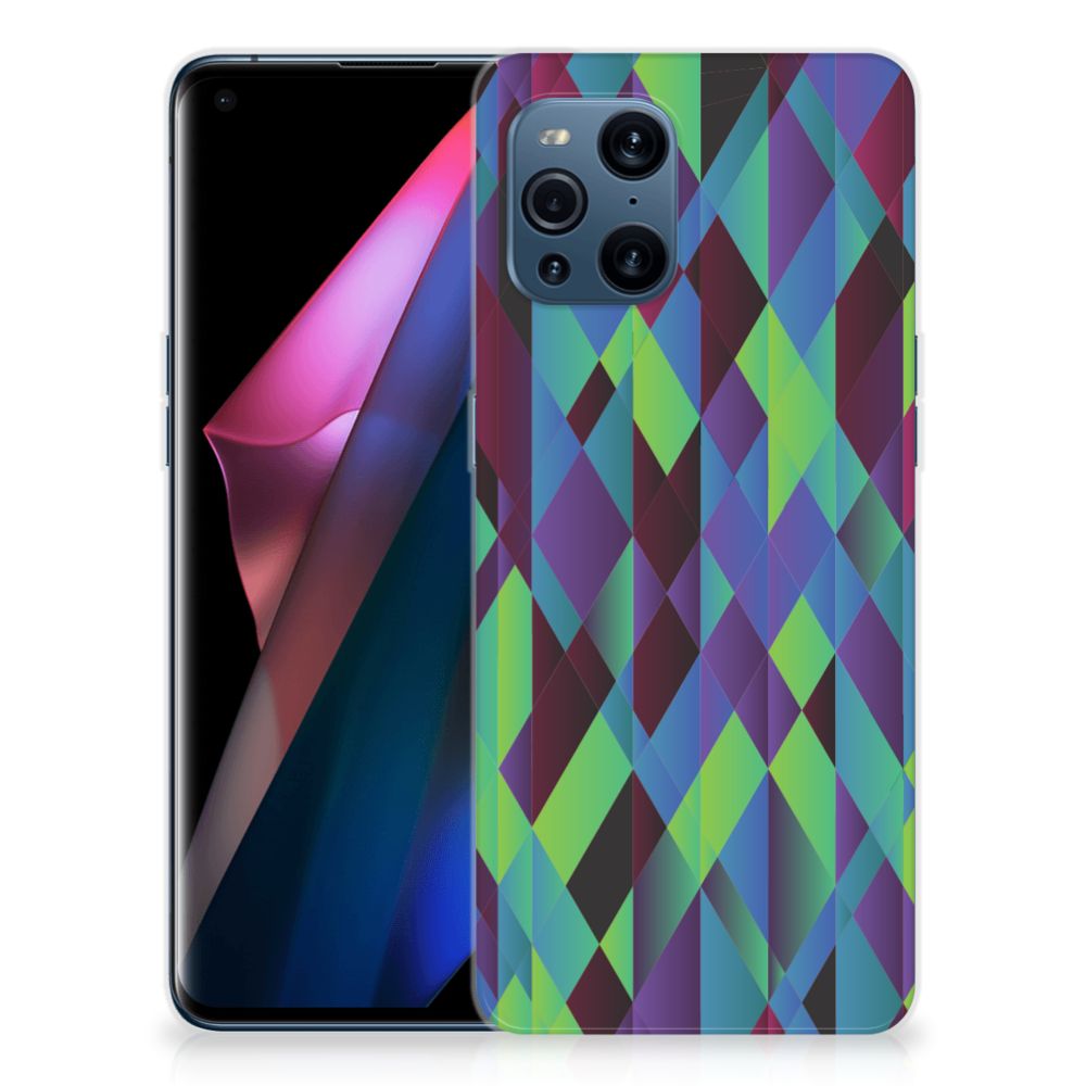 OPPO Find X3 | X3 Pro TPU Hoesje Abstract Green Blue