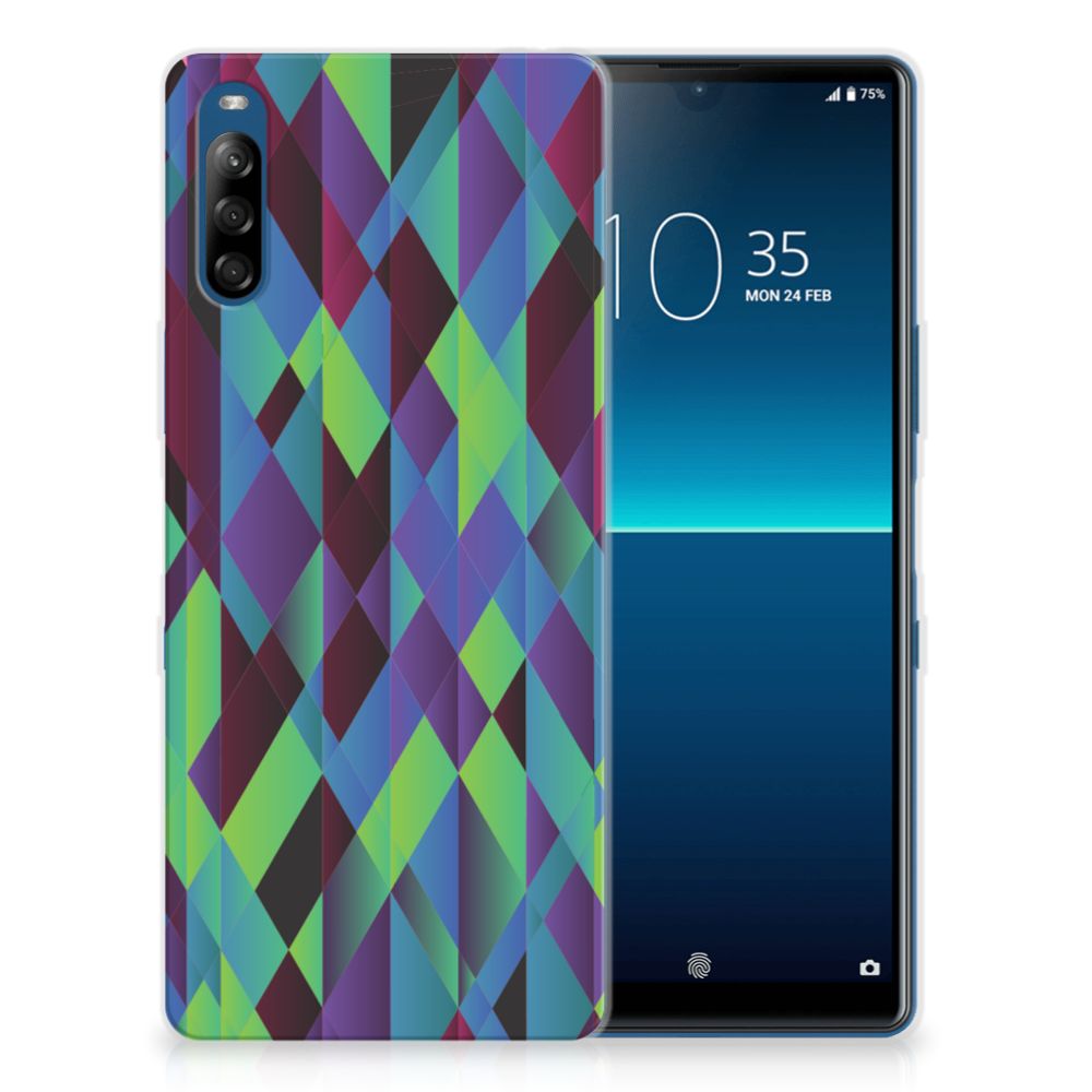 Sony Xperia L4 TPU Hoesje Abstract Green Blue
