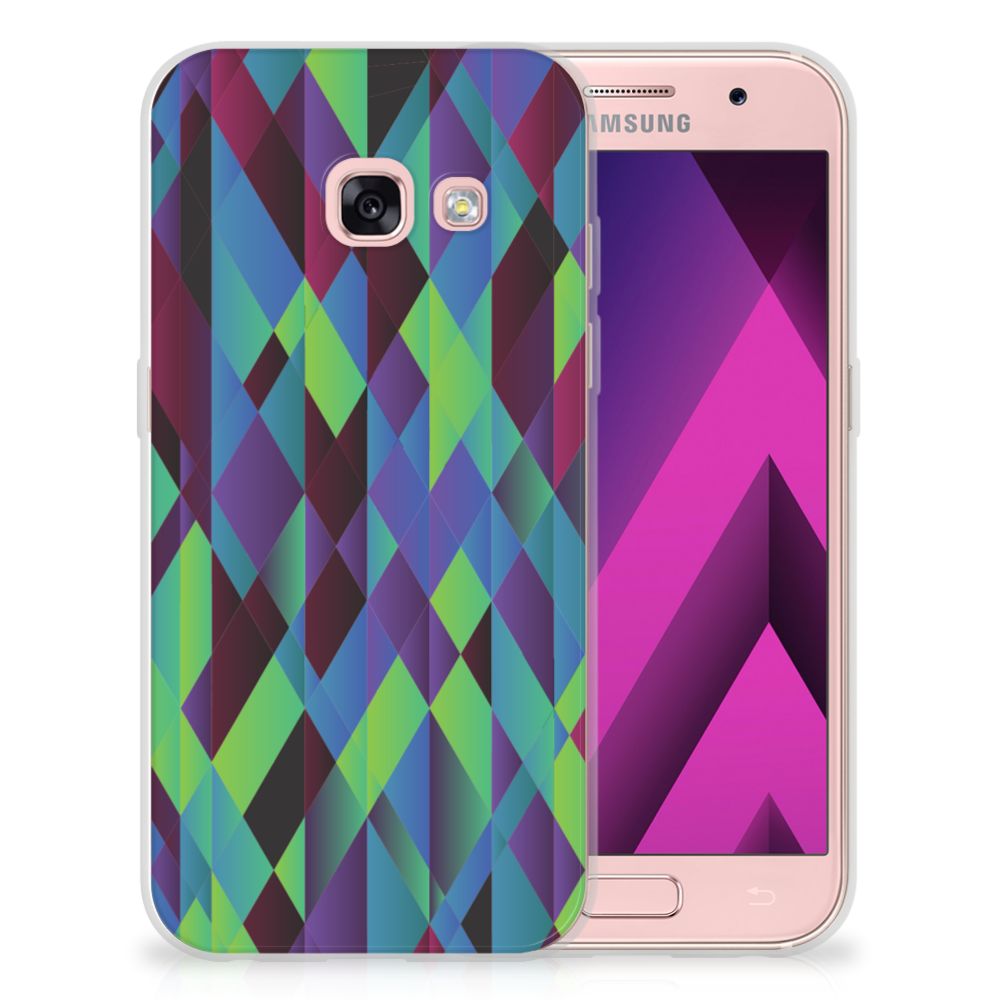 Samsung Galaxy A3 2017 TPU Hoesje Abstract Green Blue