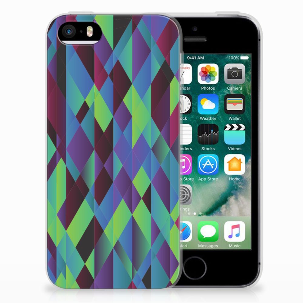 Apple iPhone SE | 5S TPU Hoesje Abstract Green Blue