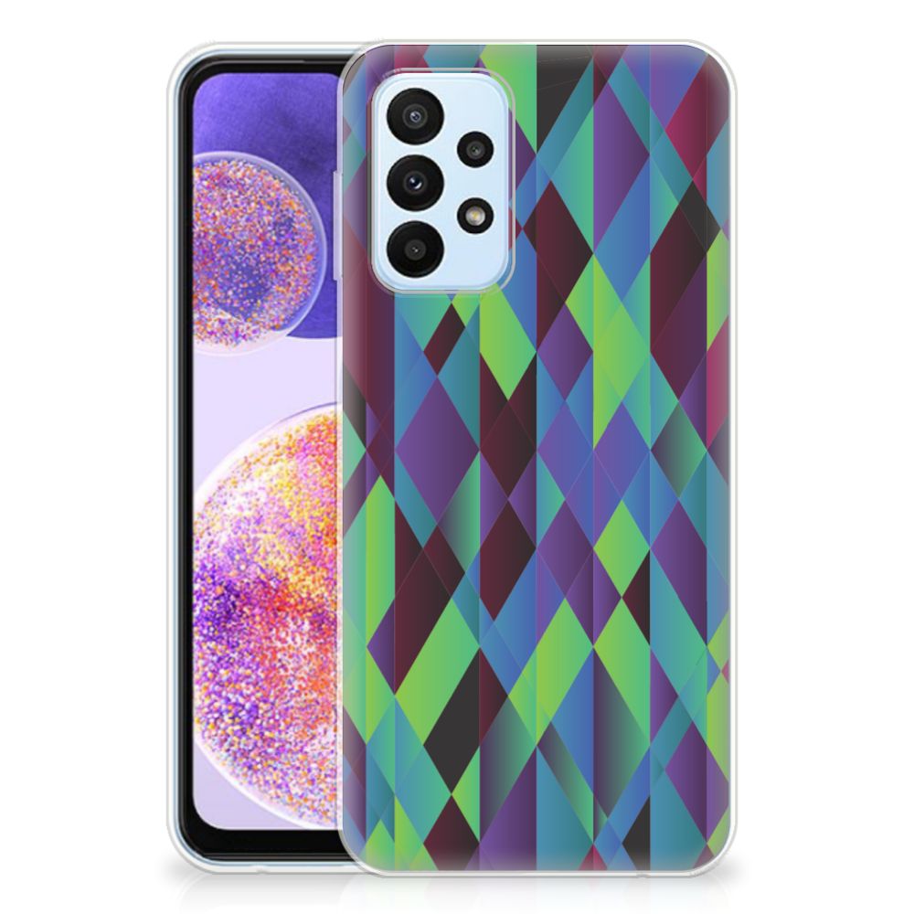 Samsung Galaxy A23 TPU Hoesje Abstract Green Blue