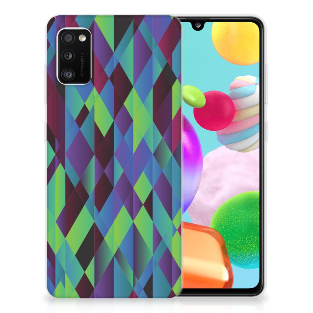 Samsung Galaxy A41 TPU Hoesje Abstract Green Blue